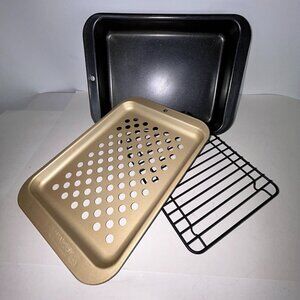 Nordic Ware Naturals Compact Nonstick Crisper Tray, Baking Pan and Rack Set
